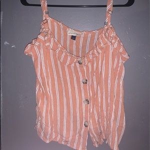 Orange striped tank top from Target.